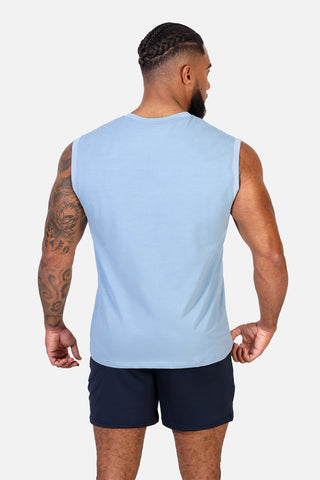 Sleeveless Muscle Tee - Light Blue