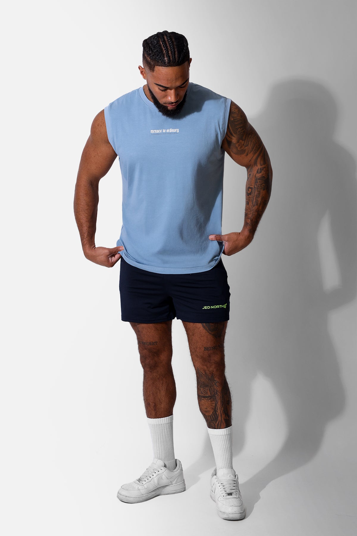 Sleeveless Muscle Tee - Light Blue