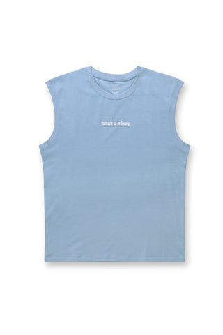 Sleeveless Muscle Tee - Light Blue