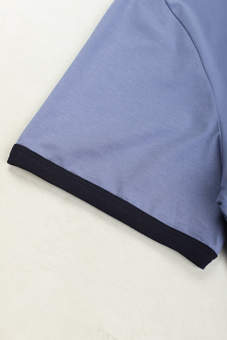 Casual Classic Ringer T-Shirt - Light Blue