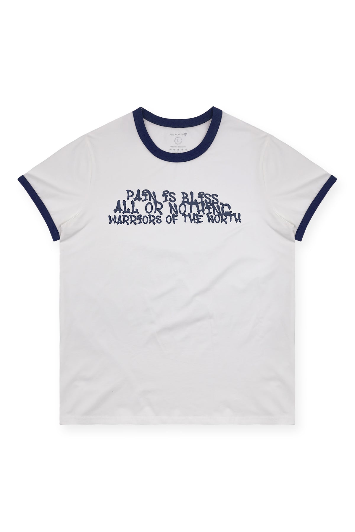 Muscle-Fit Ringer Tee - White w/ Navy Trim – Jed North