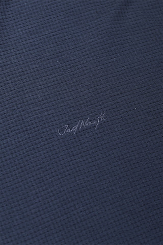 Waffle Henley T-Shirt - Dusty Blue