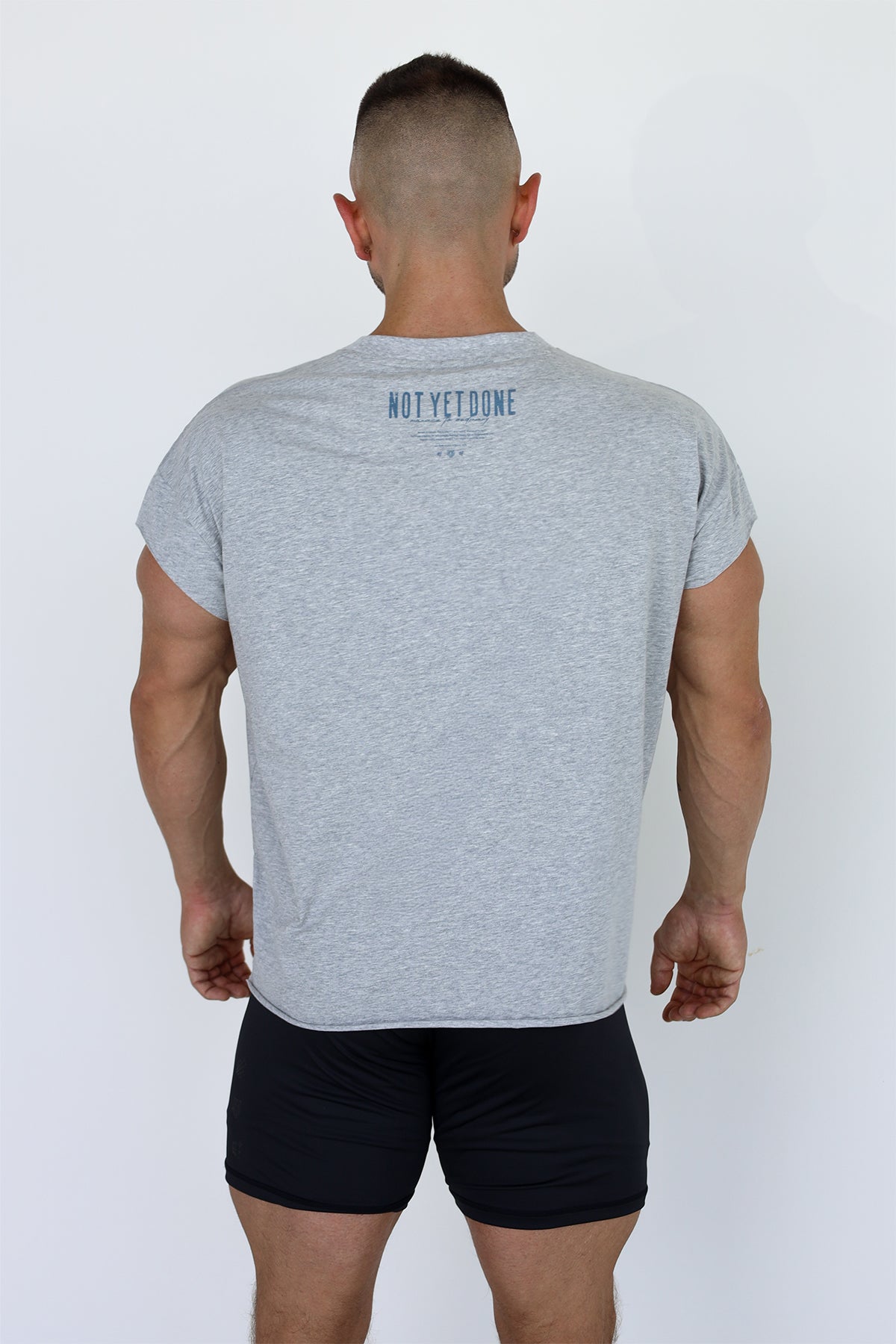 Oversized Raw-Cut Cropped Tee - Heather Gray – Jed North