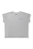 Oversized Raw-Cut Cropped Tee - Heather Gray