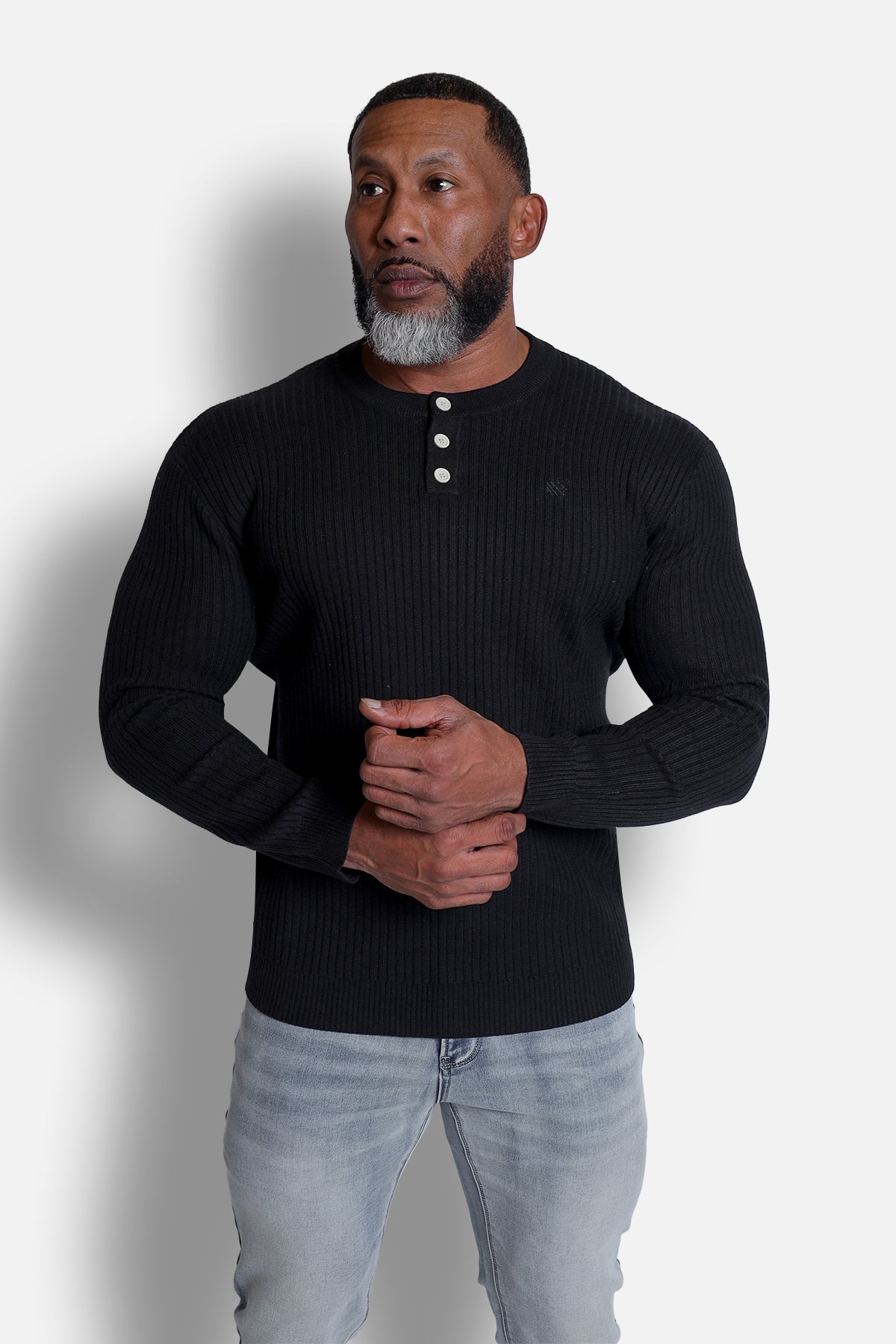 Classic Henley Sweater - Black – Jed North
