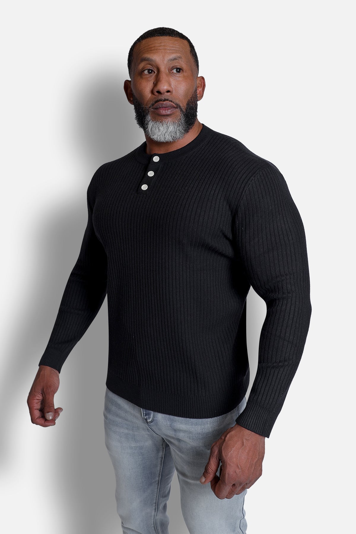 Classic Henley Sweater - Black – Jed North