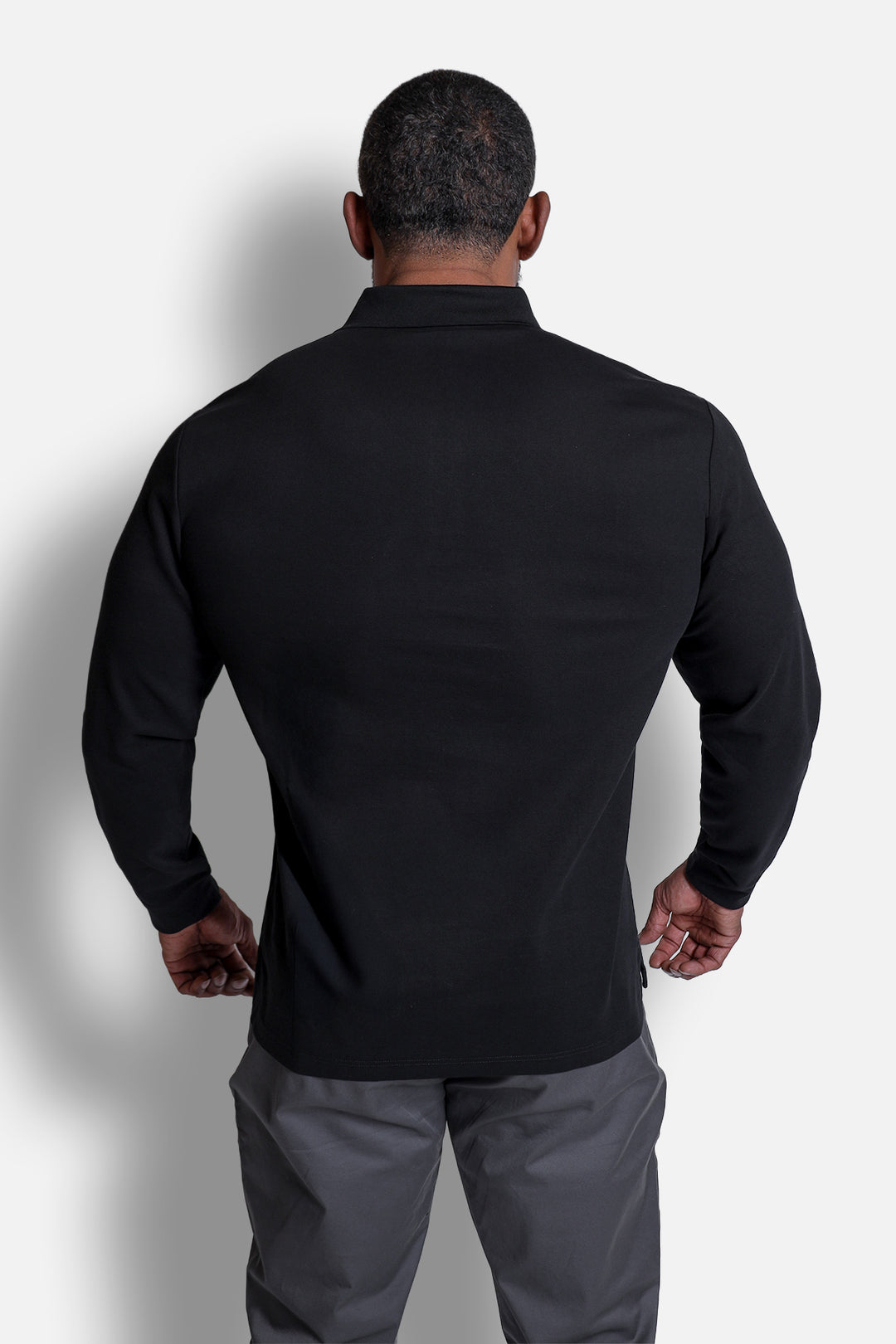 Polo Button-Up Longsleeve - Black