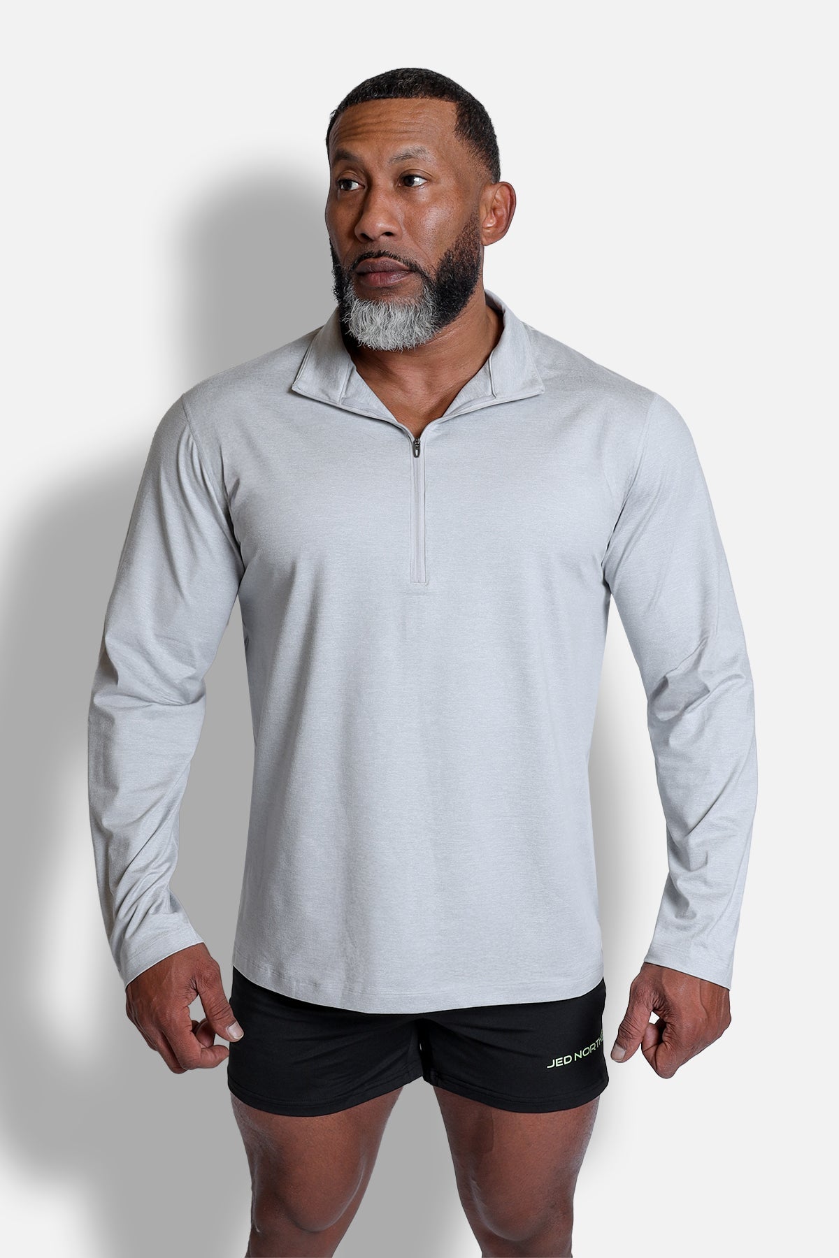 Quarter-Zip Training Long Sleeve - Heather Gray – Jed North