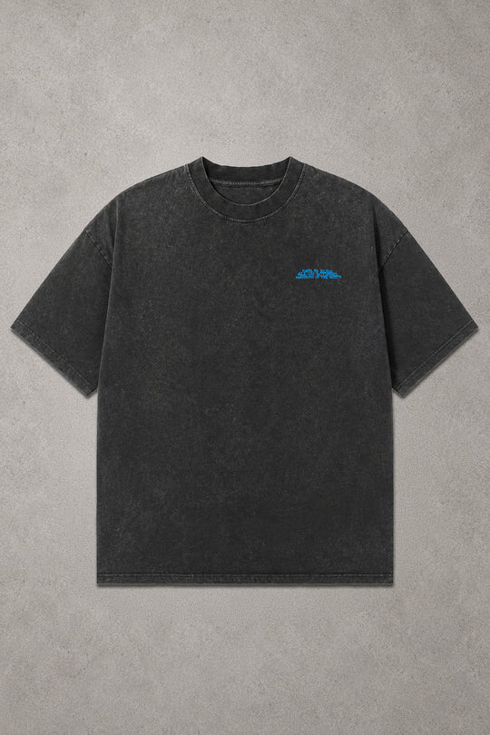 Acid Washed Oversized T-Shirt - Charcoal Black