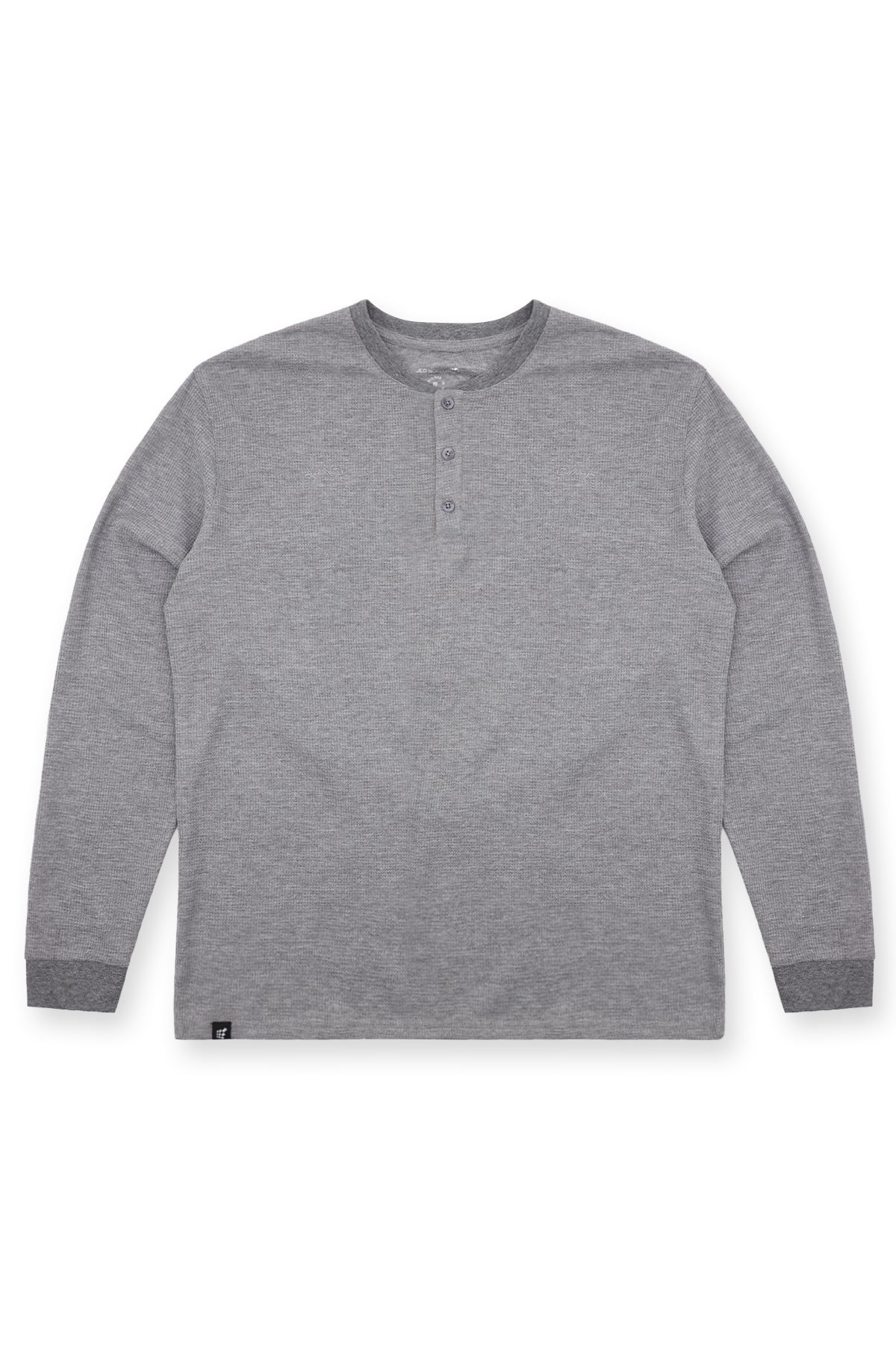 Waffle Knit Henley Long Sleeve T-Shirt - Dark Gray – Jed North