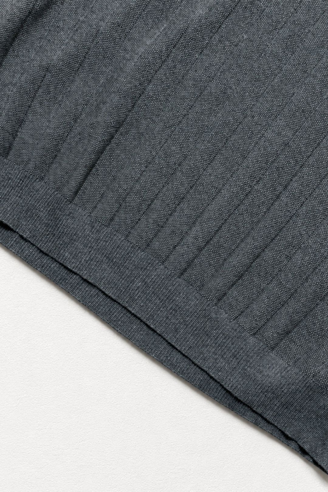 Rib Knit Collared Polo  - Storm Gray