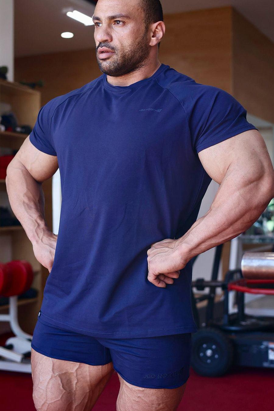 Performance heren sportshirt met korte mouwen t-shirt zwart/grijs Performance heren sportshirt met korte mouwen t-shirt zwart/grijs