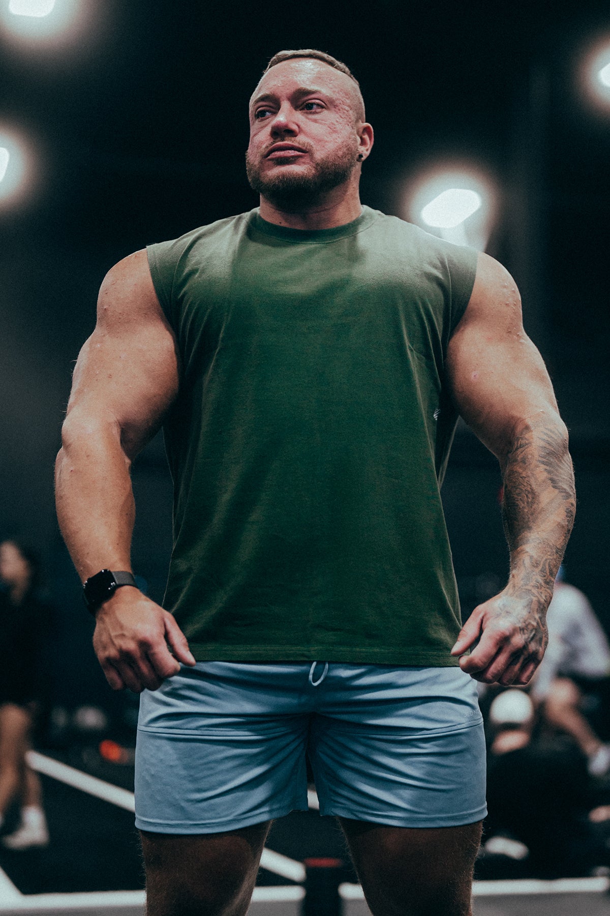 Retro Oversized Muscle Tee - Forest Green
