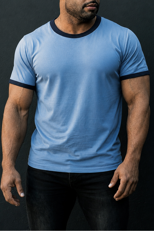 Muscle-Fit Ringer T-Shirt - Electric Blue