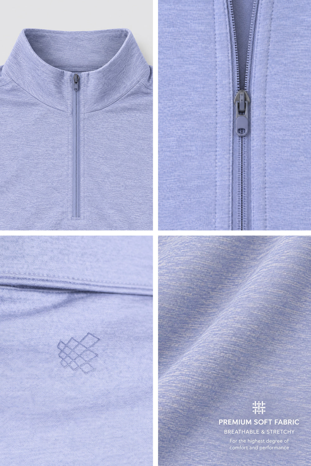 Quarter-Zip Training Long Sleeve - Heather Blue
