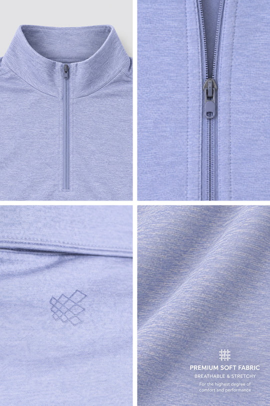 Quarter-Zip Training Long Sleeve - Heather Blue