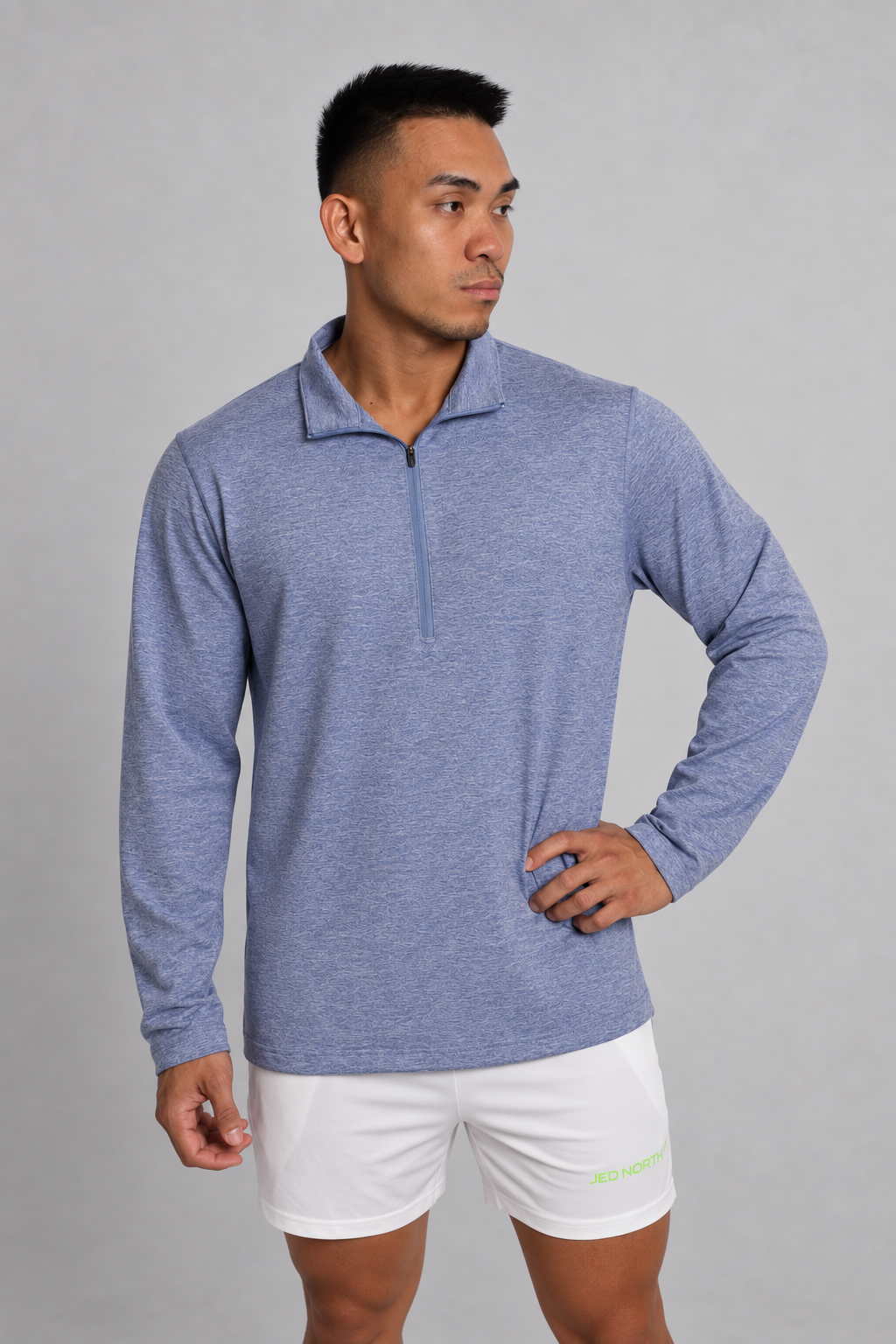 Quarter-Zip Training Long Sleeve - Heather Blue