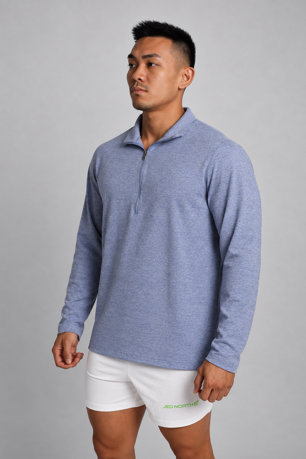 Quarter-Zip Training Long Sleeve - Heather Blue