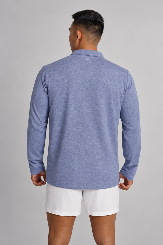 Quarter-Zip Training Long Sleeve - Heather Blue