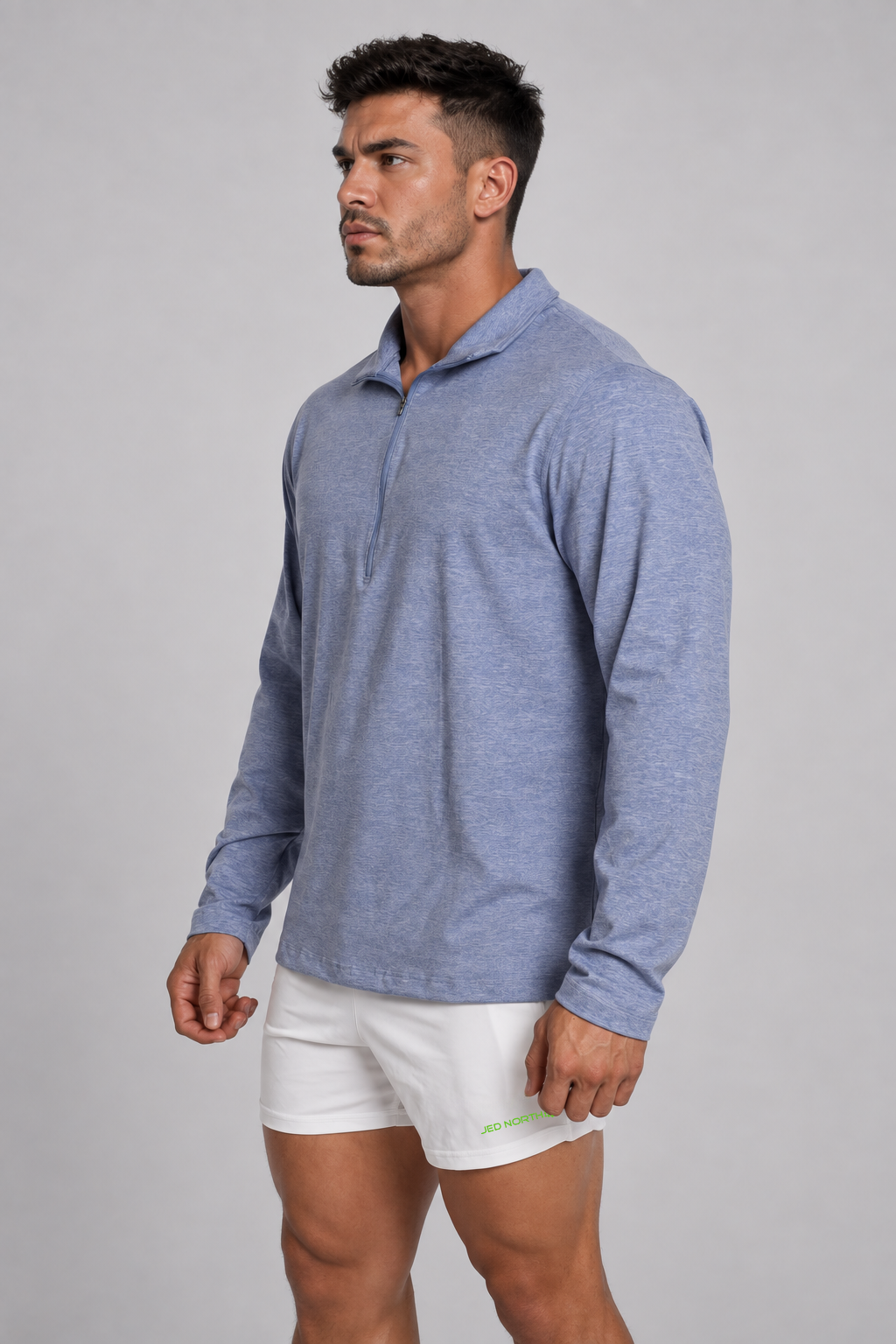 Quarter-Zip Training Long Sleeve - Heather Blue