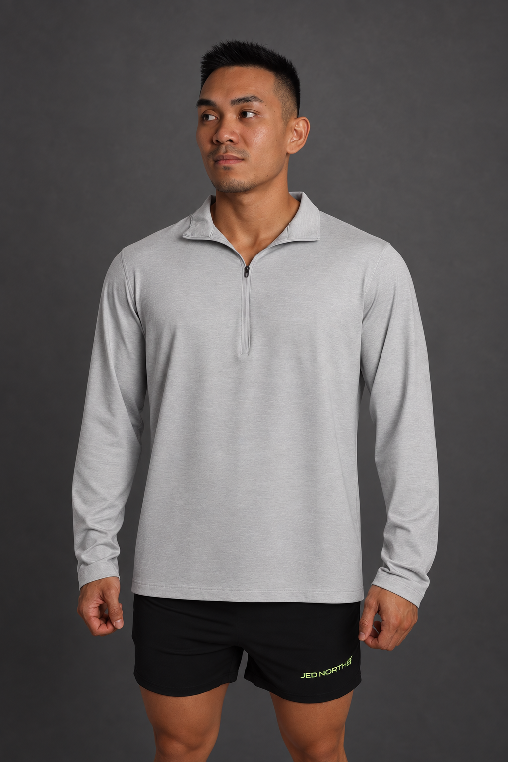 Quarter-Zip Training Long Sleeve - Heather Gray
