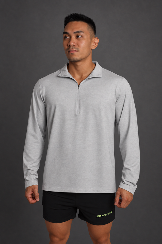 Quarter-Zip Training Long Sleeve - Heather Gray