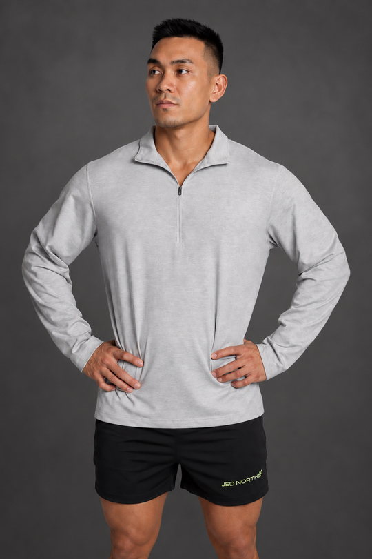 Quarter-Zip Training Long Sleeve - Heather Gray