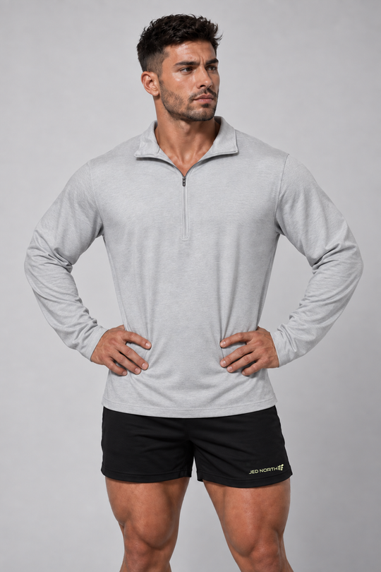 Quarter-Zip Training Long Sleeve - Heather Gray