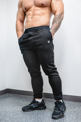 French Terry Athletic Training Joggers - Black