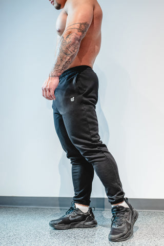 French Terry Athletic Training Joggers - Black