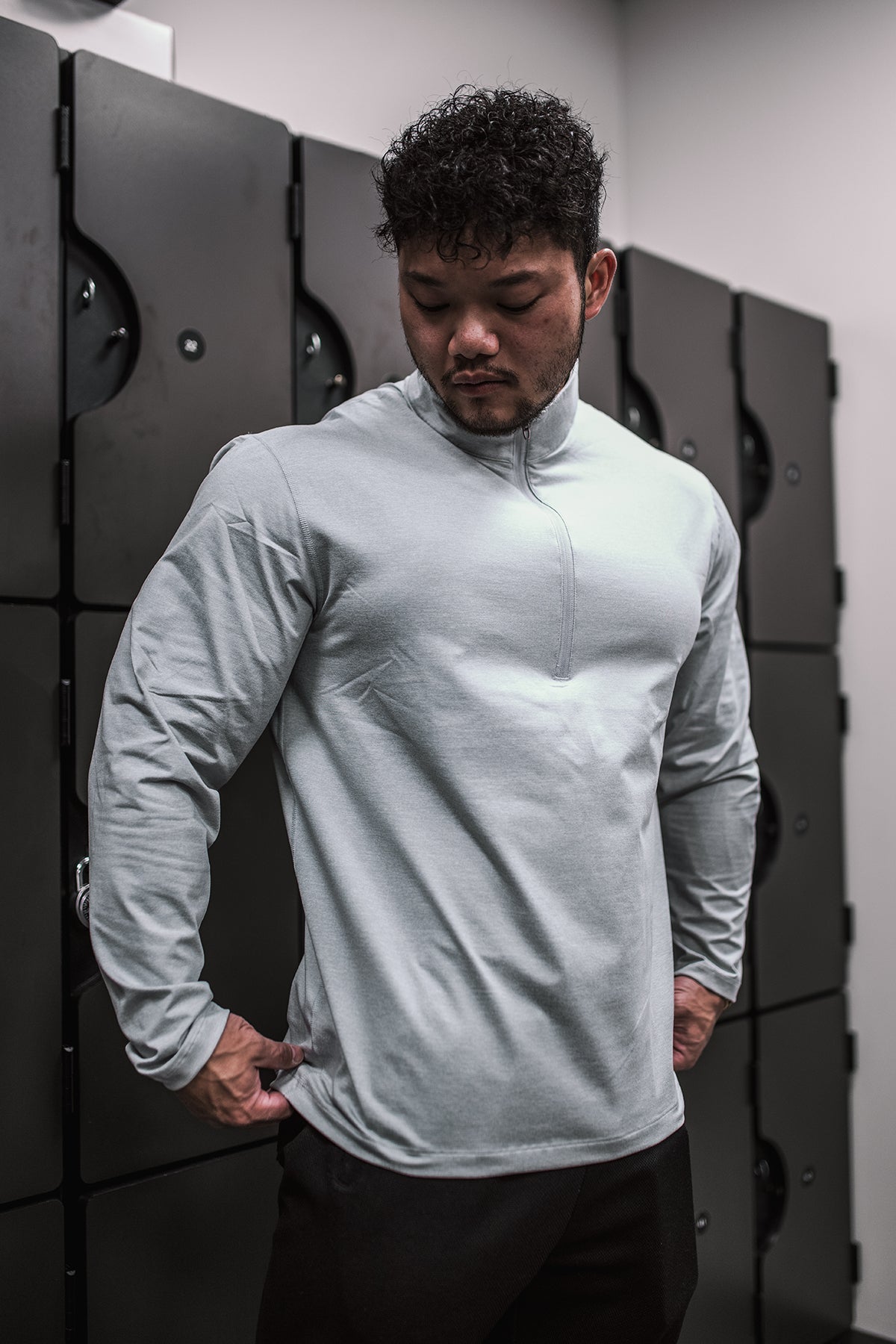 Quarter-Zip Training Long Sleeve - Heather Gray – Jed North