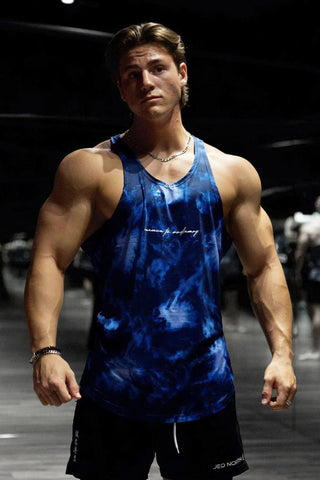 Old School Workout Stringer 2.0 - Abstract Blue