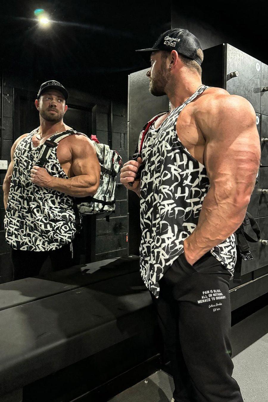 Graphic Muscle Stringer - Chaotic Black - Jed North