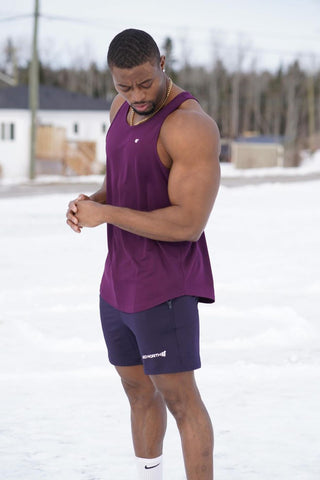 Fast-Dry Bodybuilding Workout Stringer - Dark Purple