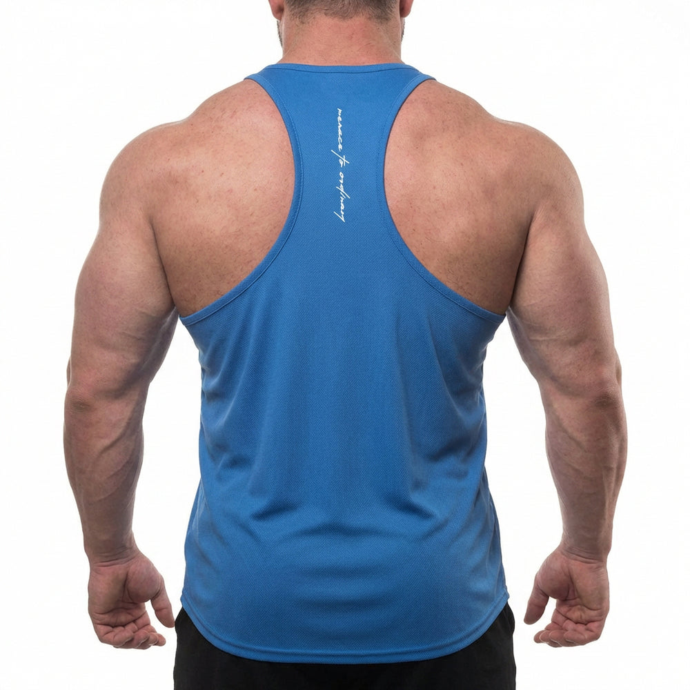 Fast-Dry Bodybuilding Workout Stringer - Electric Blue