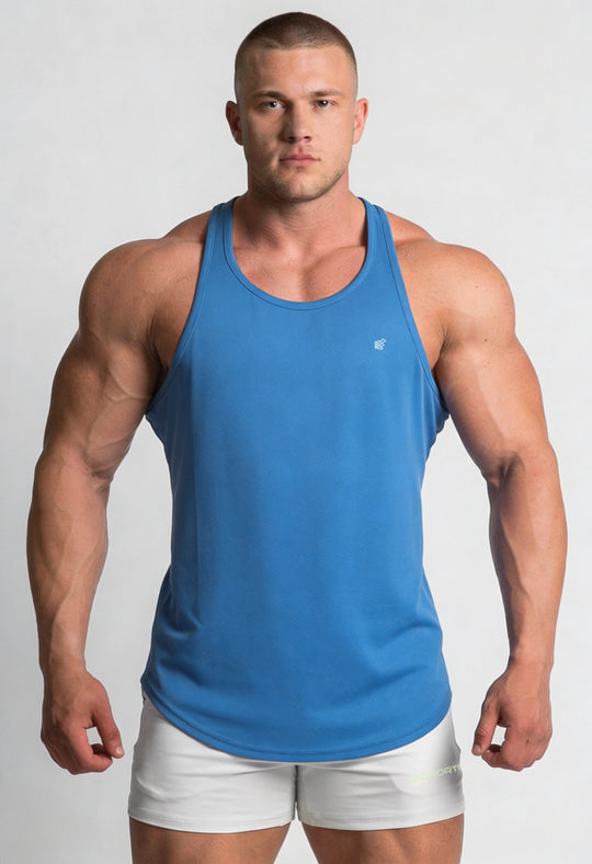 Fast-Dry Bodybuilding Workout Stringer - Electric Blue