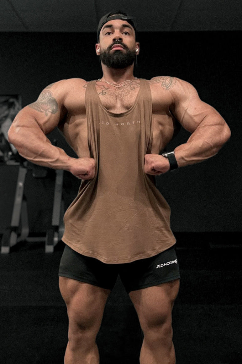 Classic Bodybuilding Racerback Stringer - Walnut Brown