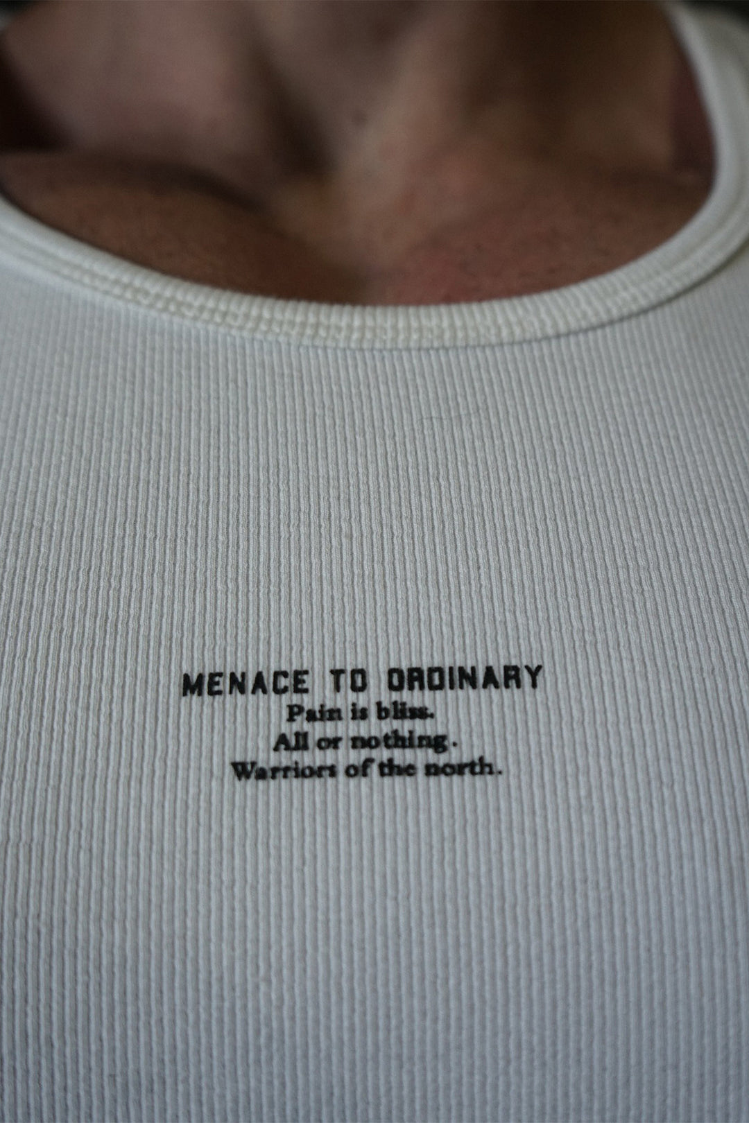 Ribbed Muscle Tank Top - White