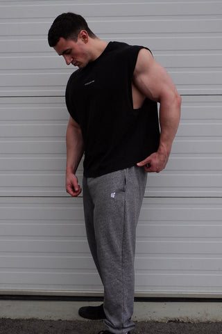 Sleeveless Box Cut Tank Top - Black