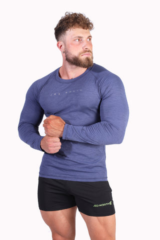 Agile Long Sleeve Activewear Training Tee - Steel Blue