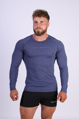 Agile Long Sleeve Activewear Training Tee - Steel Blue