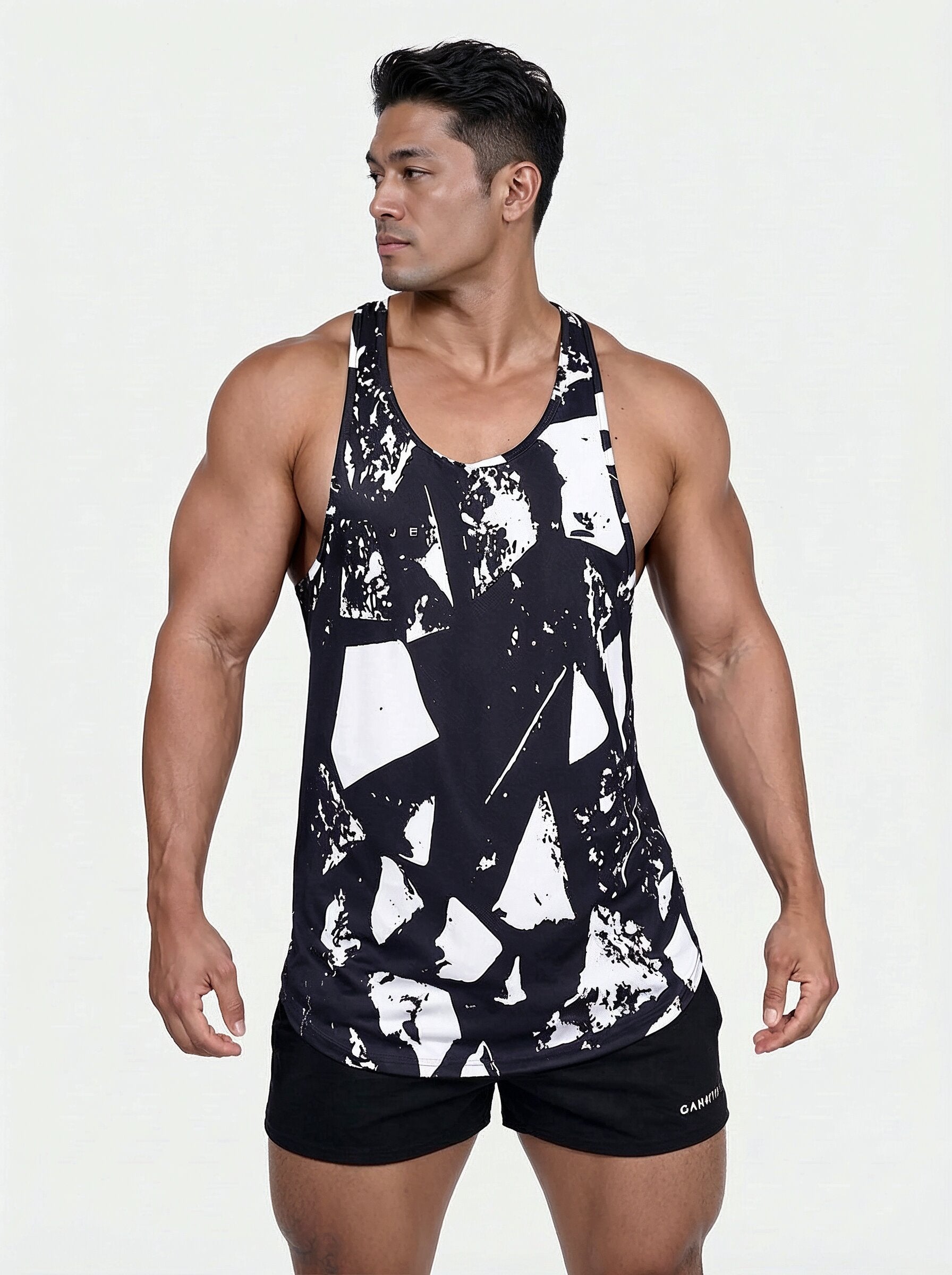 Muscle Nation Stringer Graphic Muscle Stringer - Abstract Black – Jed North