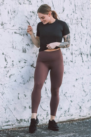 Training Towel Loop Leggings - Brown