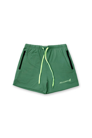 Agile Bodybuilding 4'' Shorts w Zipper Pockets - Green - Jed North
