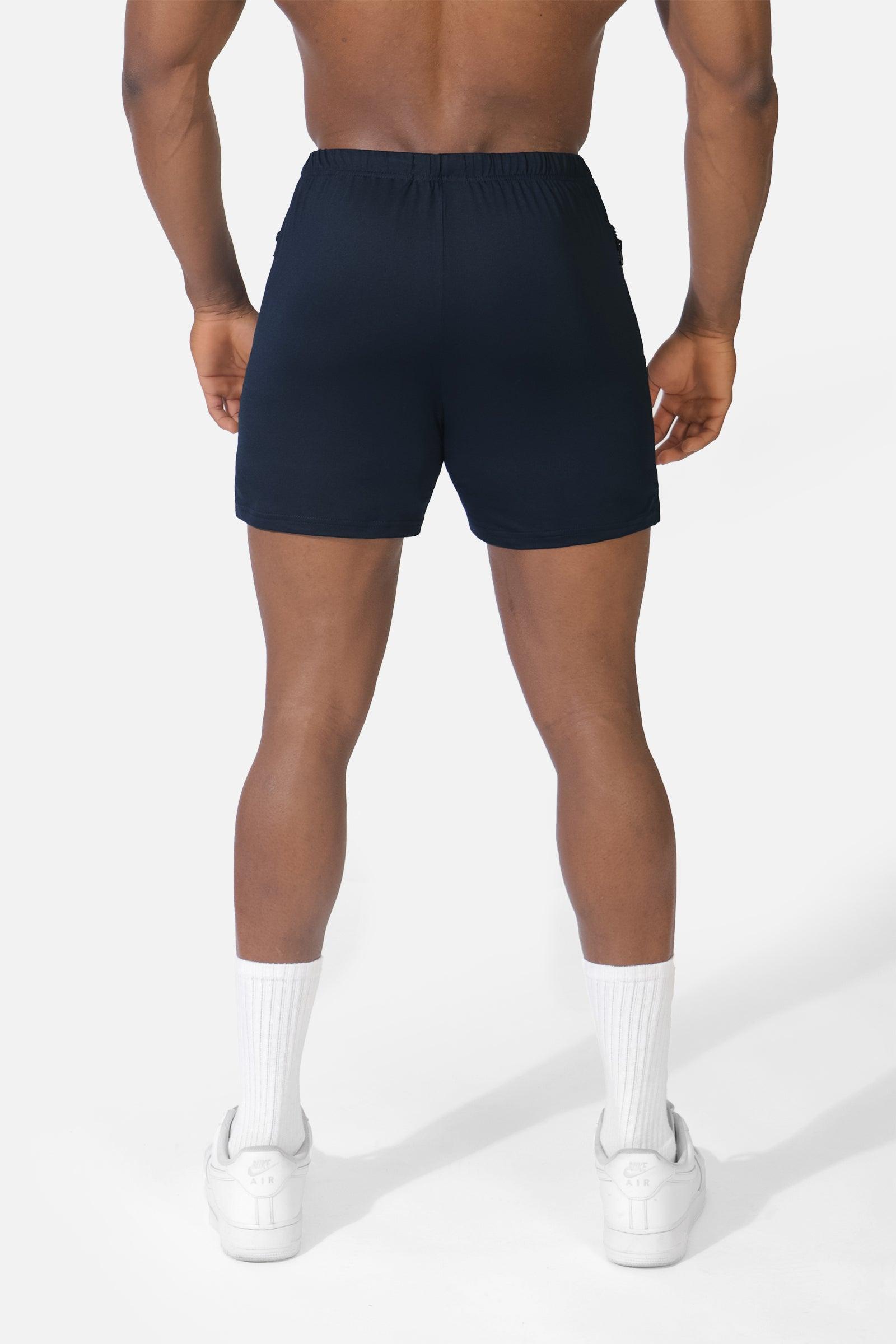Agile Bodybuilding 4'' Shorts w Zipper Pockets - Navy Blue - Jed North