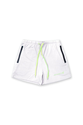 Agile Bodybuilding 4'' Shorts w Zipper Pockets - White - Jed North