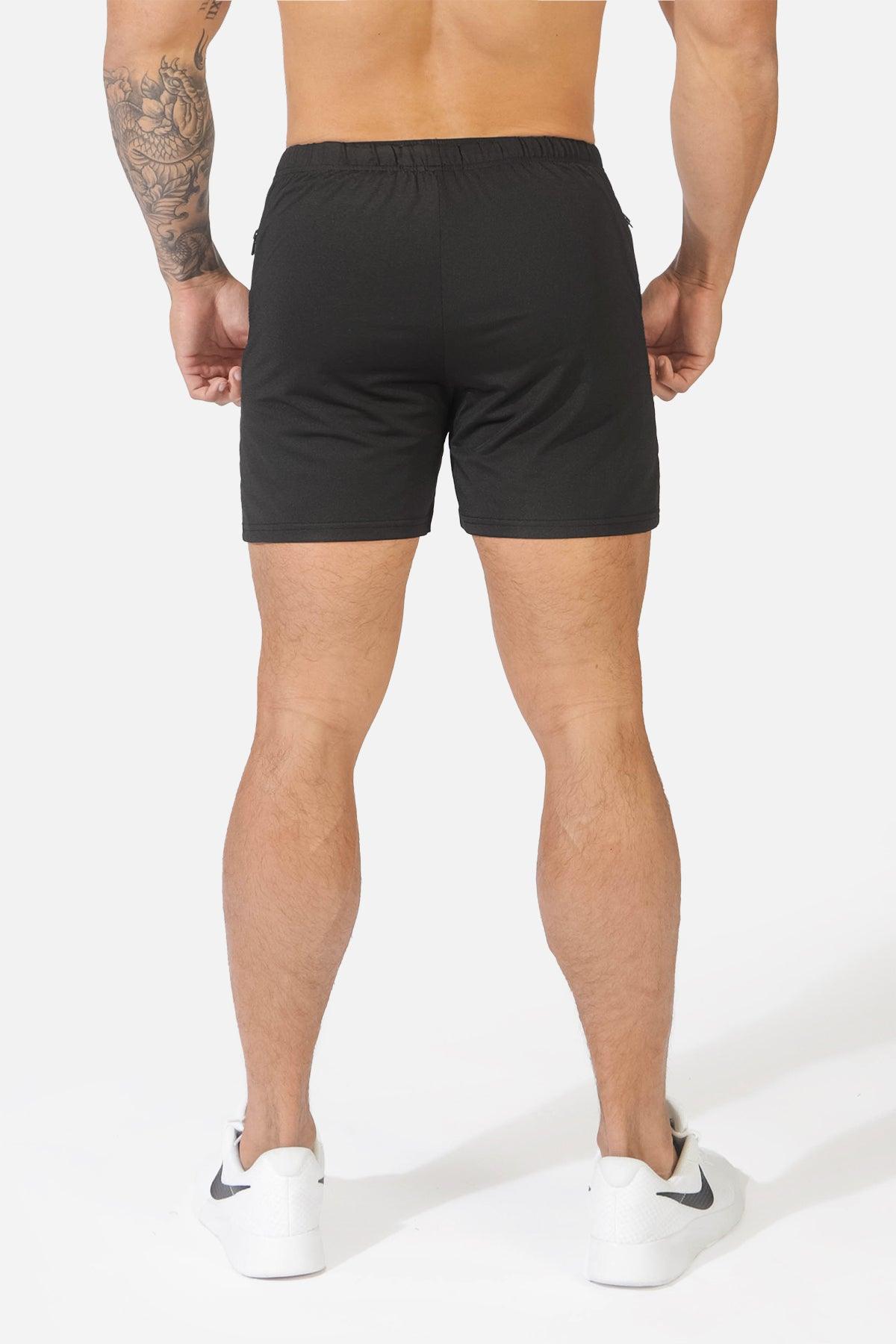 Athletic Workout Shorts with Zipper Pockets - Sweat Wicking Gym