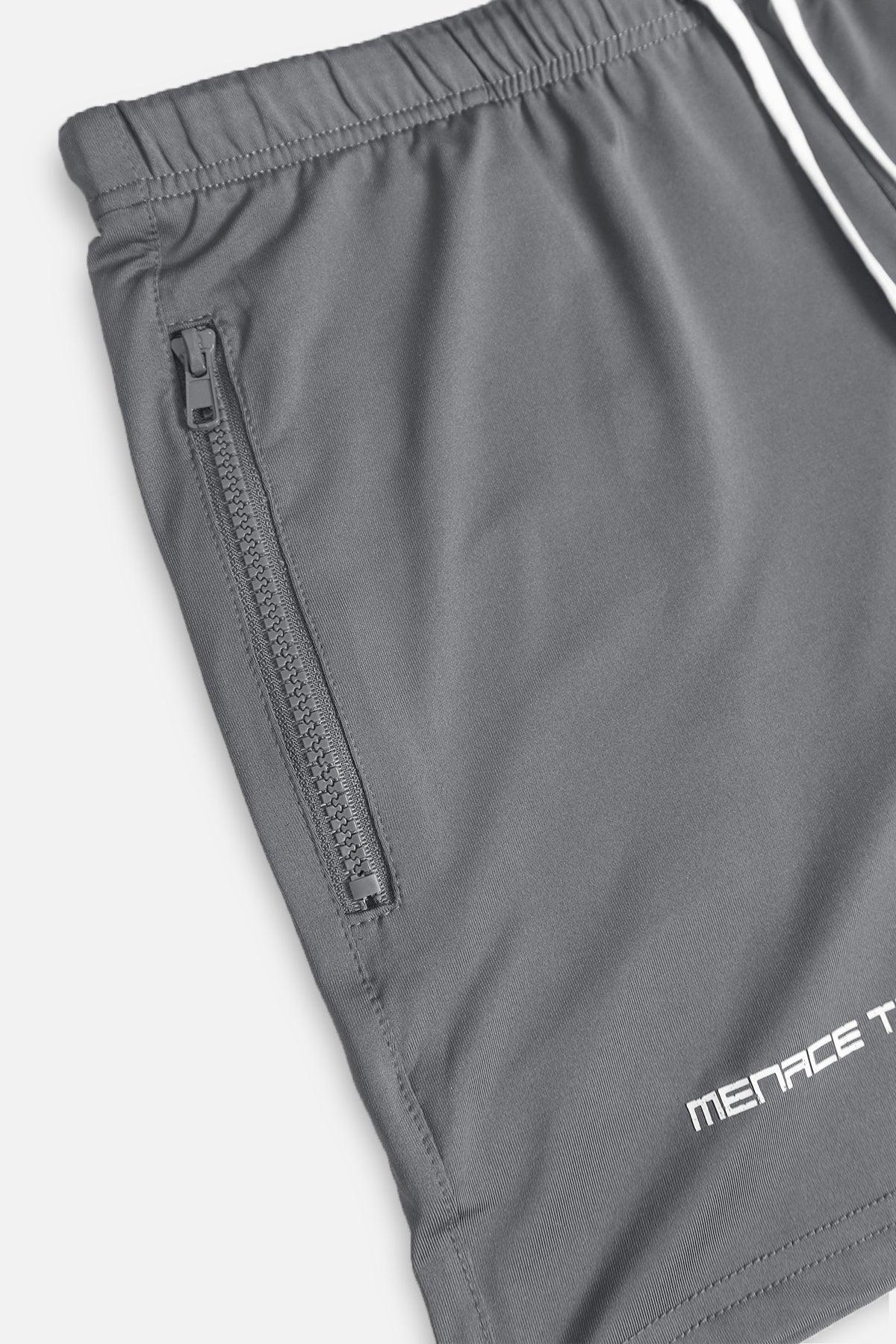 Agile Bodybuilding 4'' Shorts w Zipper Pockets - Gray Logo - Jed North