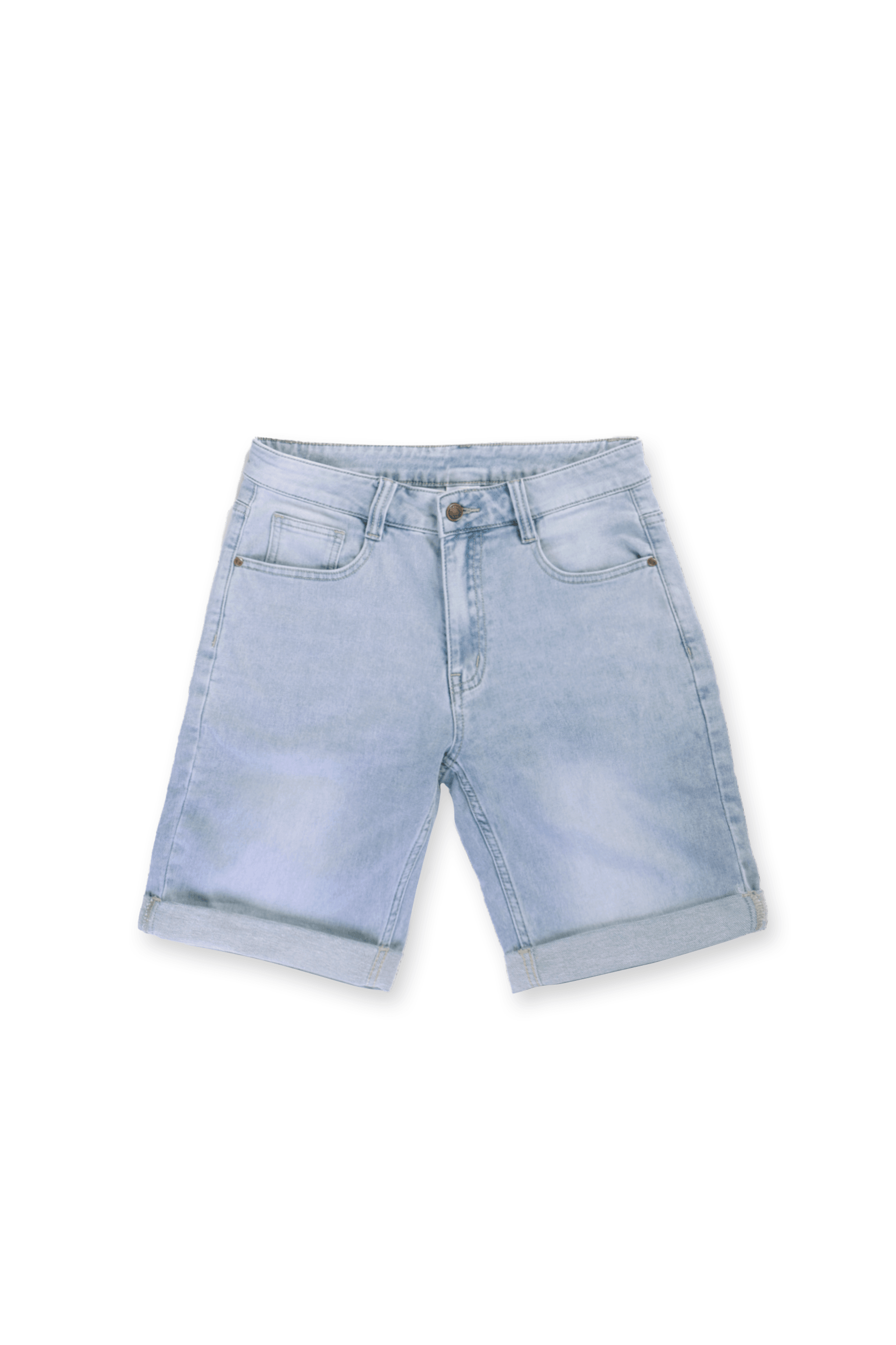 Men's Rolled Hem Denim Shorts - Light Blue - Jed North