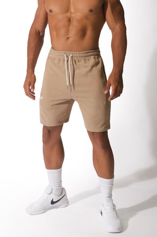 Men's Elite 8'' Sweat Shorts - Khaki - Jed North